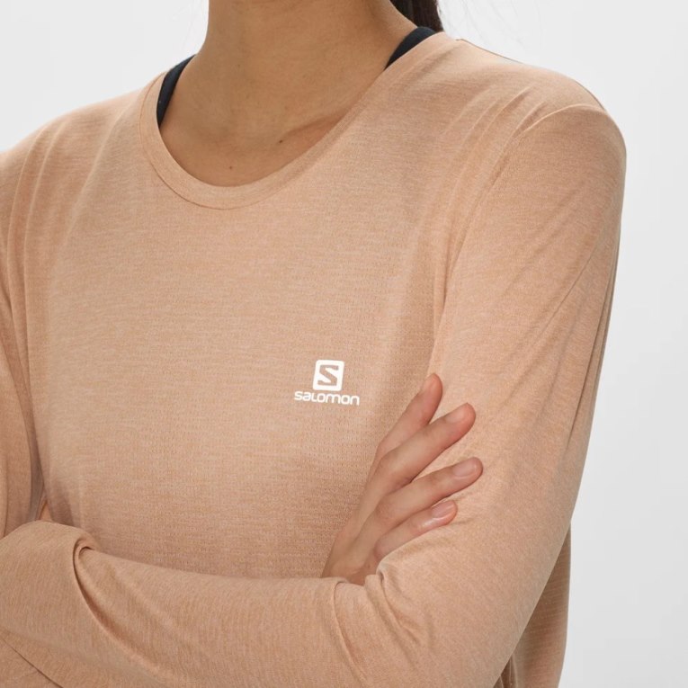 Apricot Salomon Agile Long Sleeve Women's T-Shirts | PH 95461O